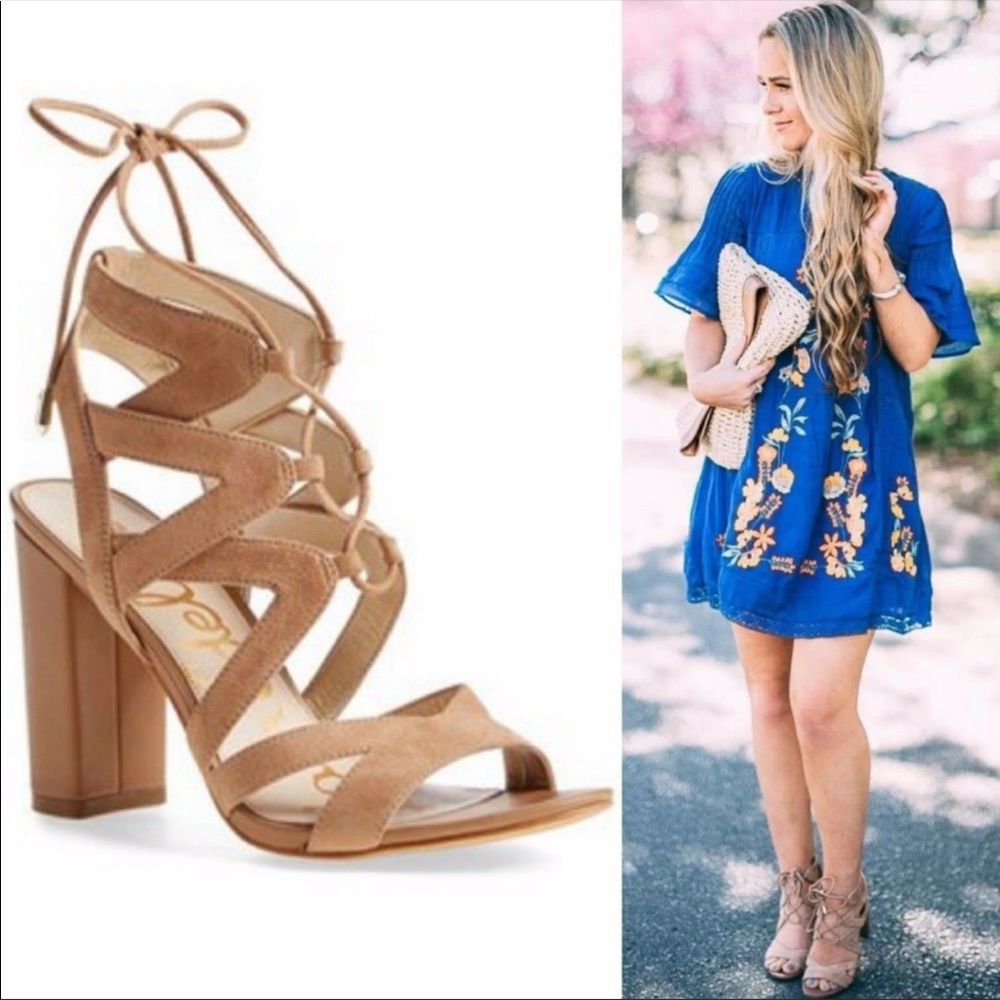 Sam Edelman nude suede straps sandals